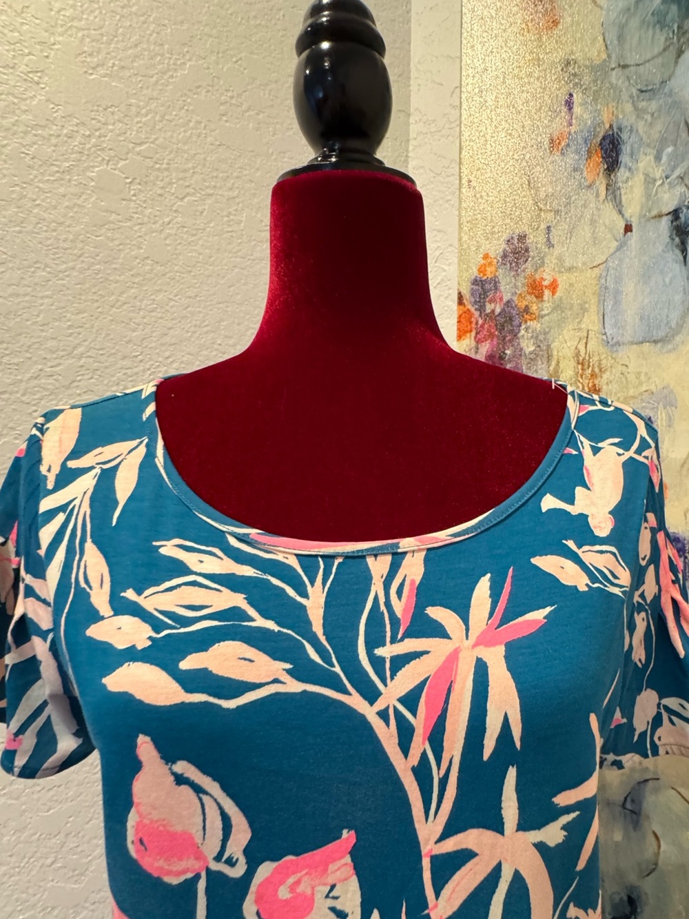 Lilly Pulitzer Sz M Marah Dress Tidal Wave It’s Prime Time Teal & Pink Tropical - Picture 3 of 11